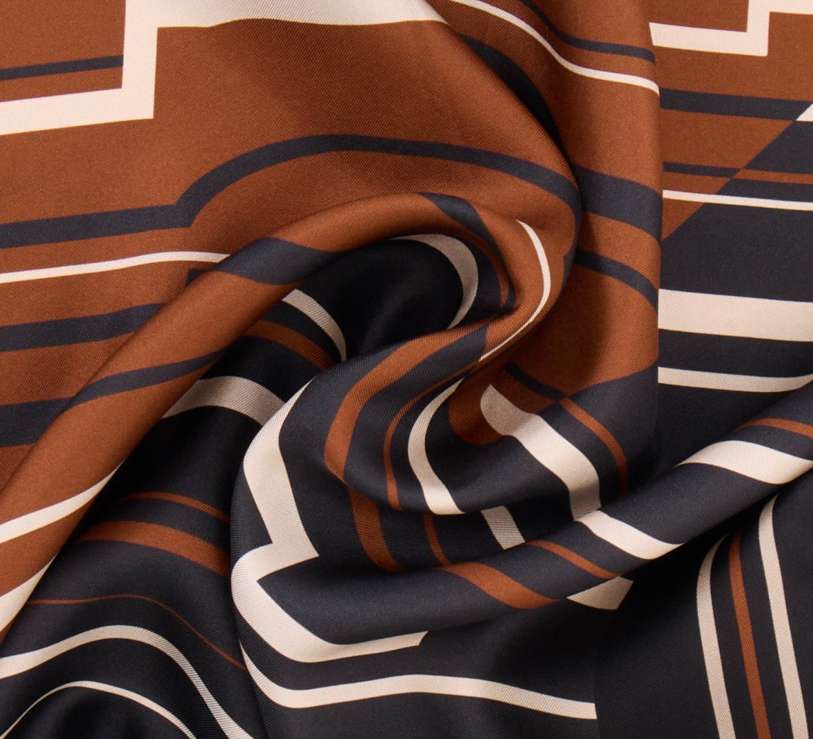 Black/Brown Silk Scarf Giovanni Boulera 4407450 50cmx50cm
