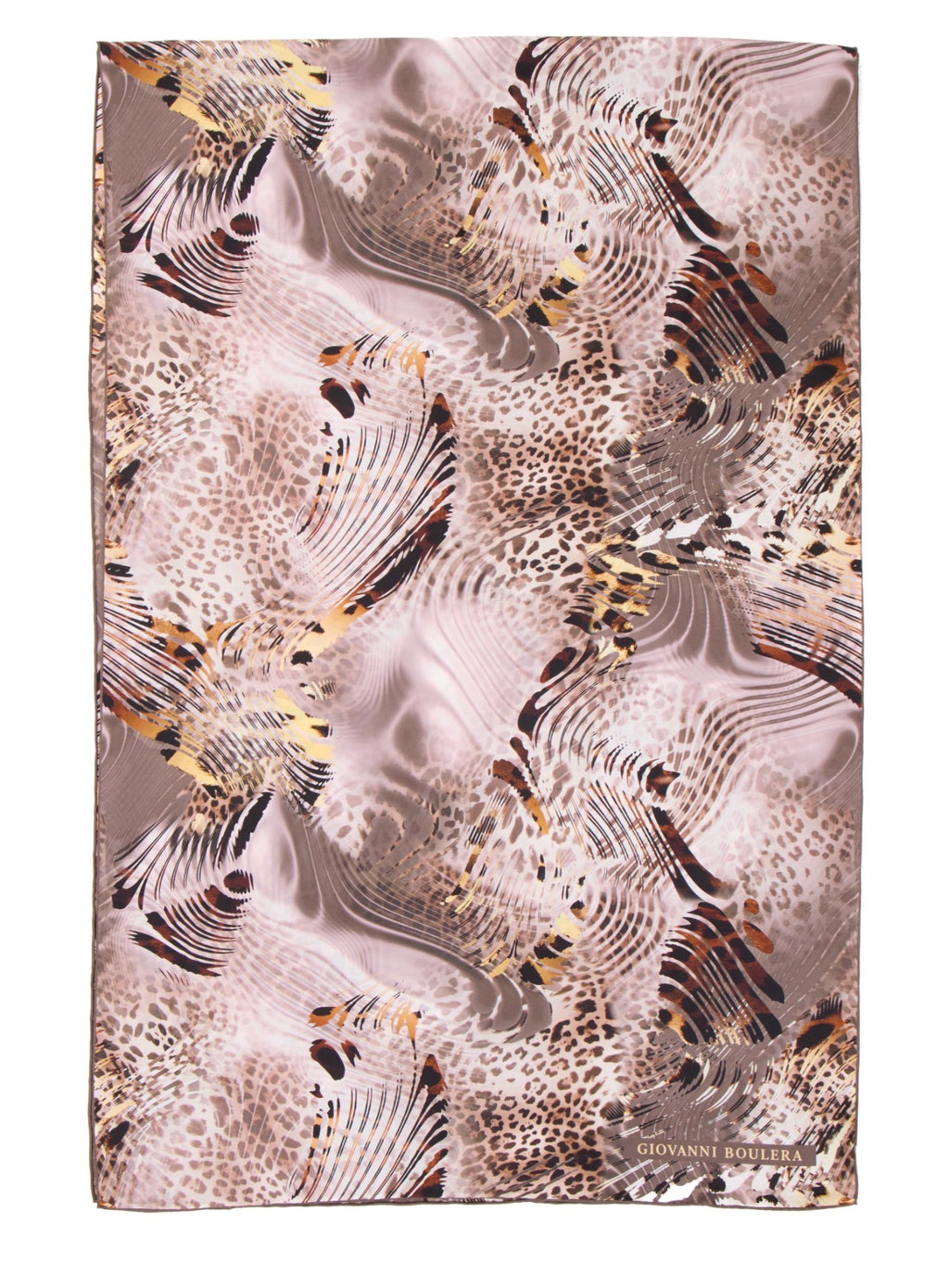 Leopard Print Silk Scarf Giovanni Boulera 43058200 200cmx65cm