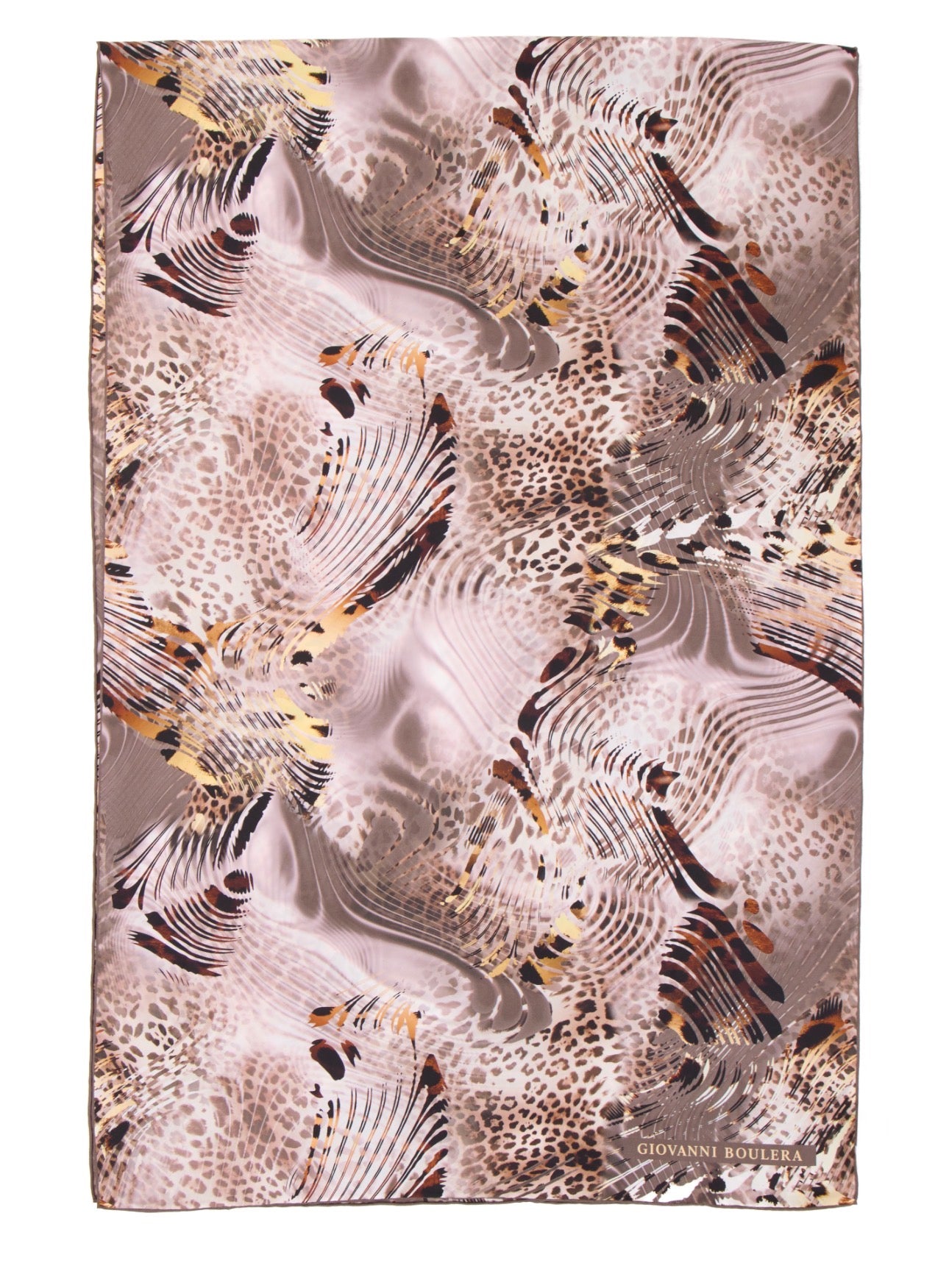 Leopard Print Silk Scarf Giovanni Boulera 43058200 200cmx65cm
