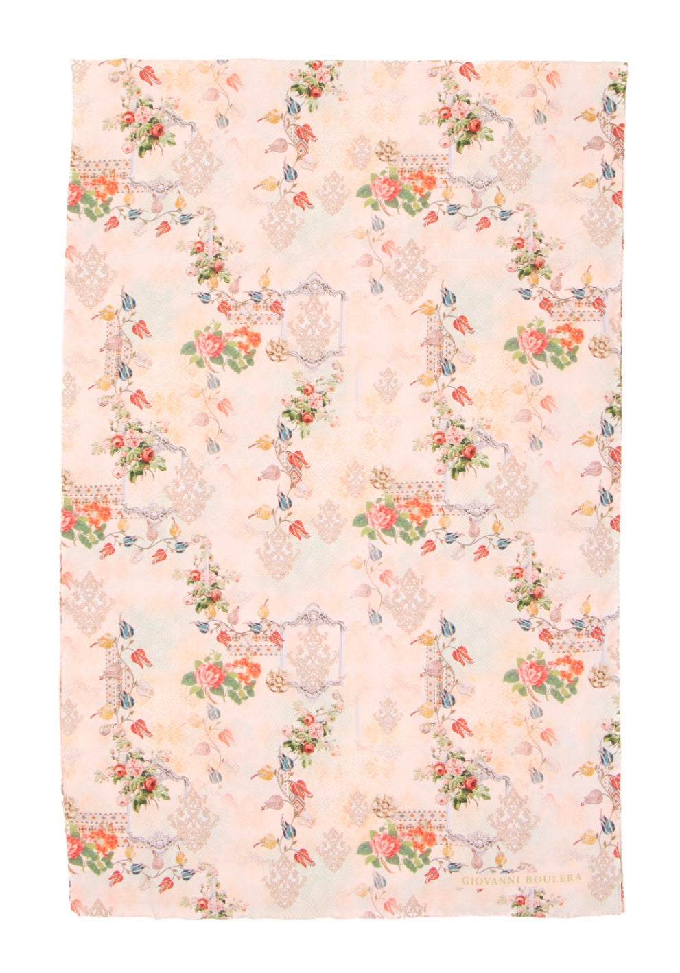 Vintage Floral Silk Shawl Giovanni Boulera 43062200 200cmx65cm