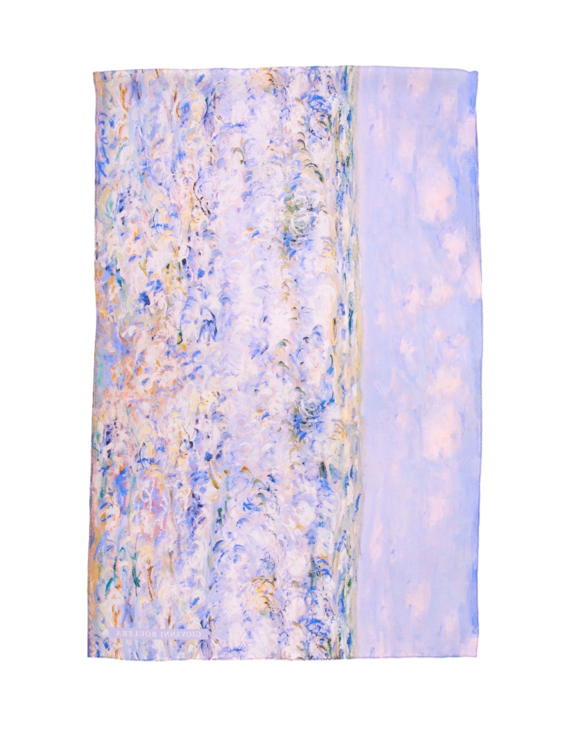 Blue Patterned Silk Shawl Giovanni Boulera 43059200 200cmx65cm