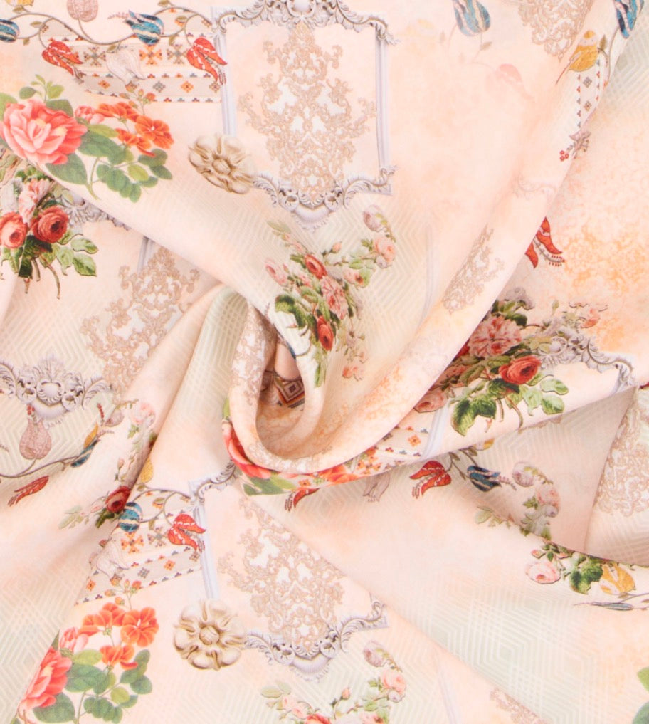 Vintage Floral Silk Shawl Giovanni Boulera 43062200 200cmx65cm