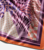 Lila lavanta moru Giovanni Boulera 90x90 cm %100 Mulberry Twill ipek eşarp şal