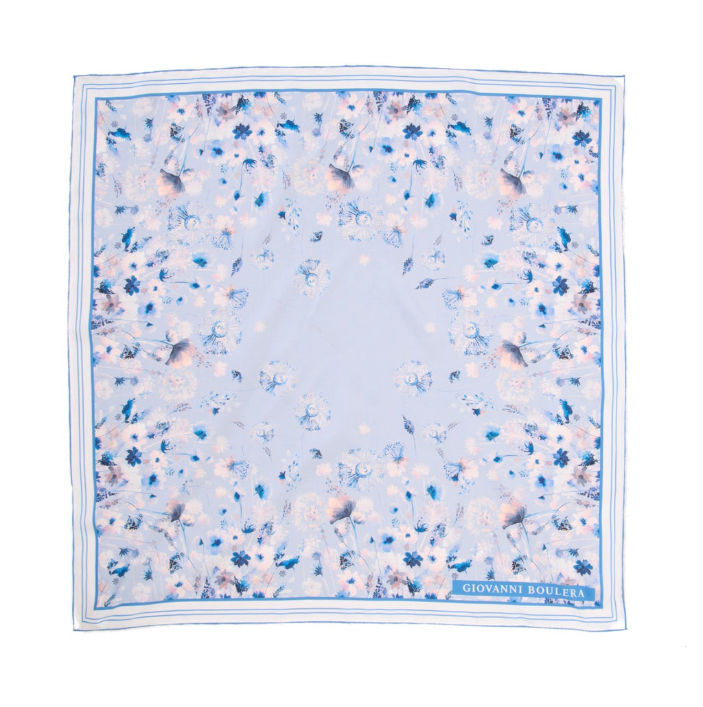 Floral Pattern Silk Scarf Giovanni Boulera 4206890 90 cm x 90 cm