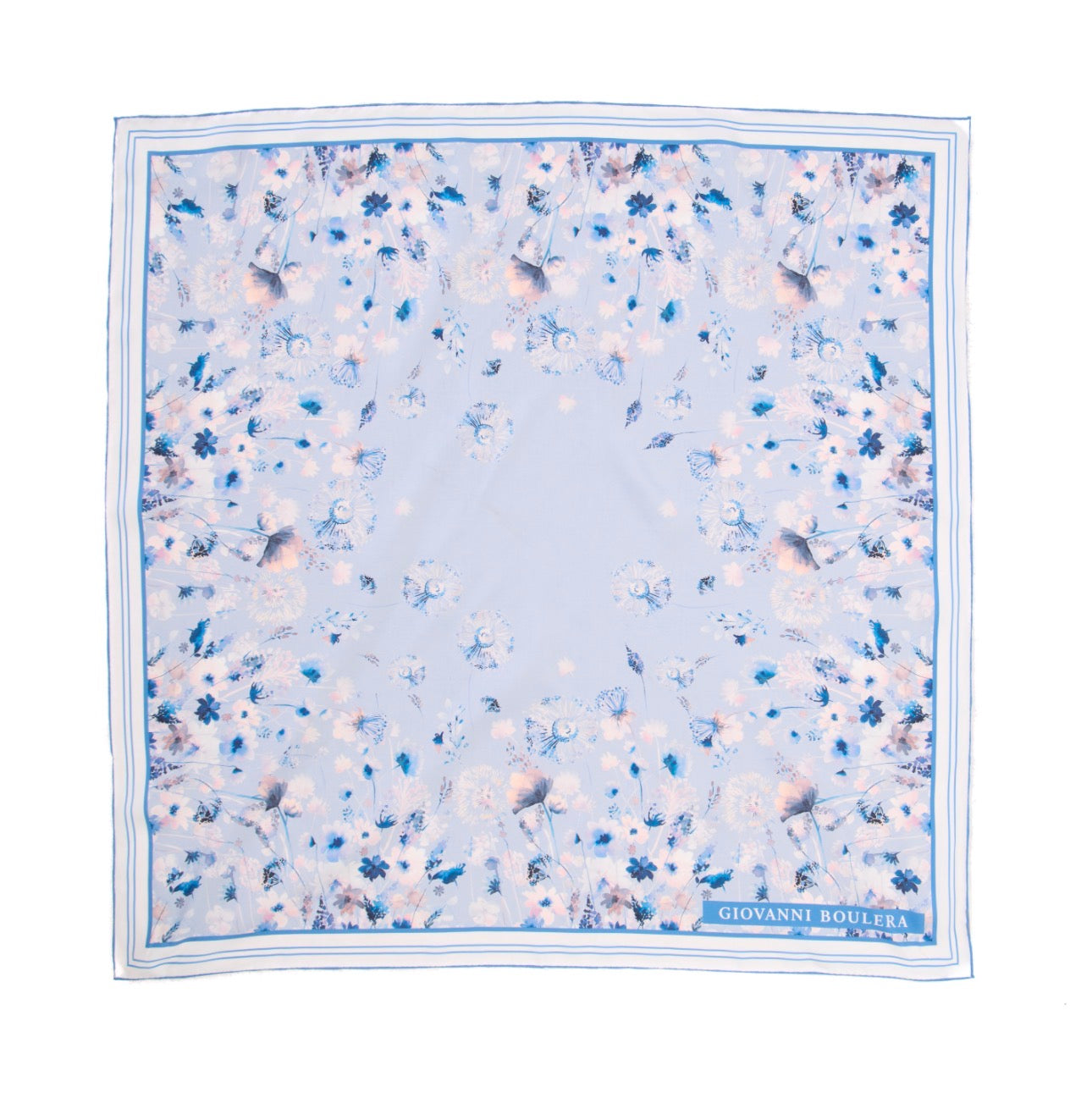 Floral Pattern Silk Scarf Giovanni Boulera 4206890 90 cm x 90 cm