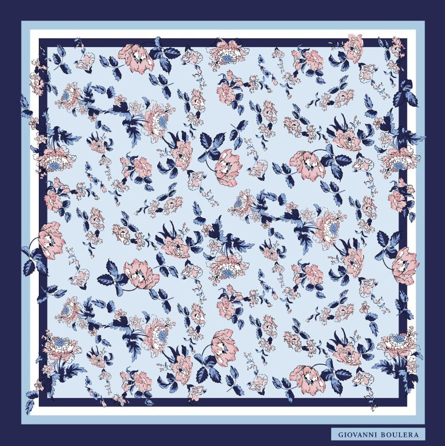 Giovanni Boulera Mulberry Twill İpek Eşarp Şal 16 momme mulberry dut ipegi kalitesinde,çift taraf baskılı,kenarları super el dikişi ile dikilmiştir,90 cm x 90 cm 