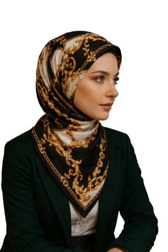 Zincir Desenli İpek Eşarp Giovanni Boulera 4100265 65 cm x 65 cm