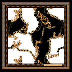 Barok Zincir Desenli Mulberry Twill İpek Fular Şal Giovanni Boulera 4100265-F  65cmx65cm