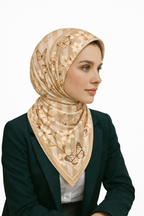 Kelebek Desenli İpek Eşarp Giovanni Boulera 4100165 65cmx65cm