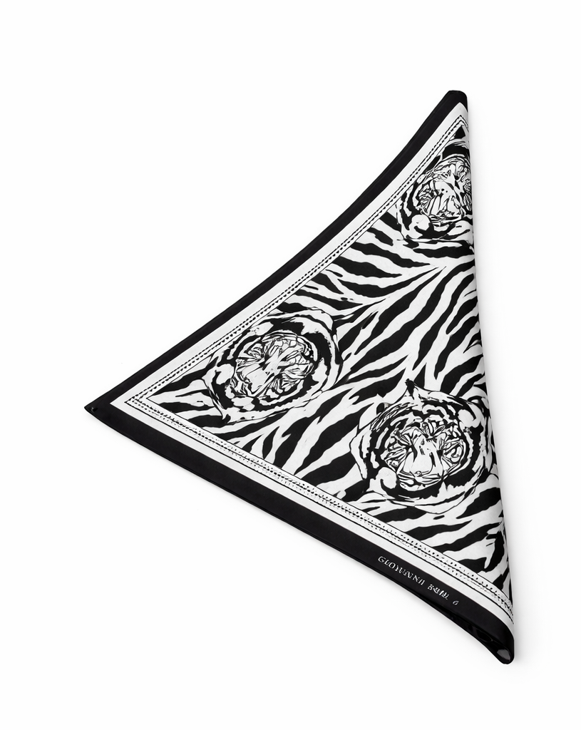 Kaplan Figürlü Mulberry Twill İpek Eşarp Giovanni Boulera 4305165 65cmx65cm