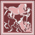 Burgundy Patterned Silk Scarf Giovanni Boulera 4100465 65 cm x 65 cm