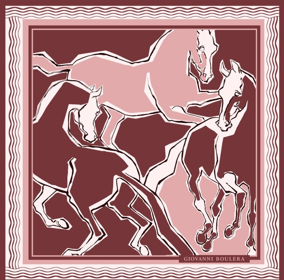 Bordo Desenli İpek Eşarp Giovanni Boulera 4100465 65 cm x 65 cm