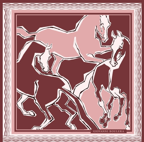 Bordo Desenli İpek Eşarp Giovanni Boulera 4100465 65 cm x 65 cm