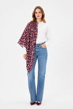 Burgundy, Patterned Silk Shawl Giovanni Boulera 43056200 200cmx65cm