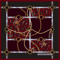 Burgundy Leopard Silk Scarf – Giovanni Boulera 4100565 65 cm x 65 cm