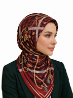 Bordo Leopar İpek Eşarp – Giovanni Boulera 4100565 65 cm x 65 cm