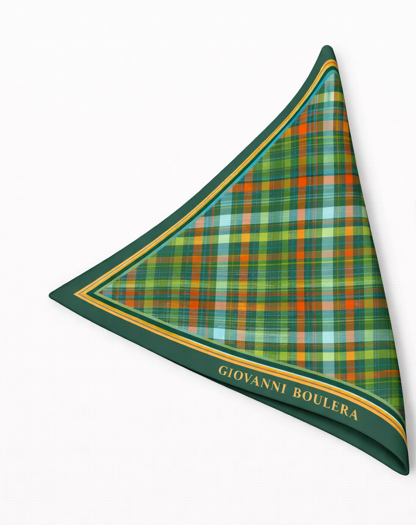 Klasik Doku Desenli İpek Eşarp Giovanni Boulera 4300965 65 cm x 65 cm