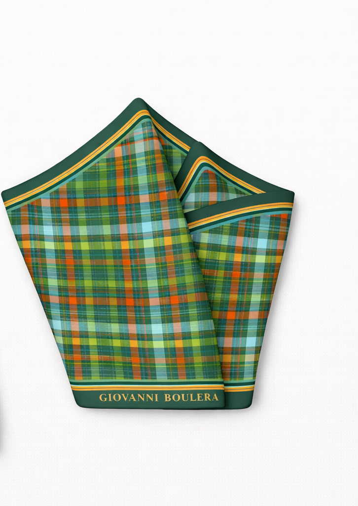 Klasik Doku Desenli İpek Eşarp Giovanni Boulera 4300965 65 cm x 65 cm