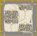 Geometric Chain Pattern Silk Scarf Giovanni Boulera 4301265 65 cm x 65 cm