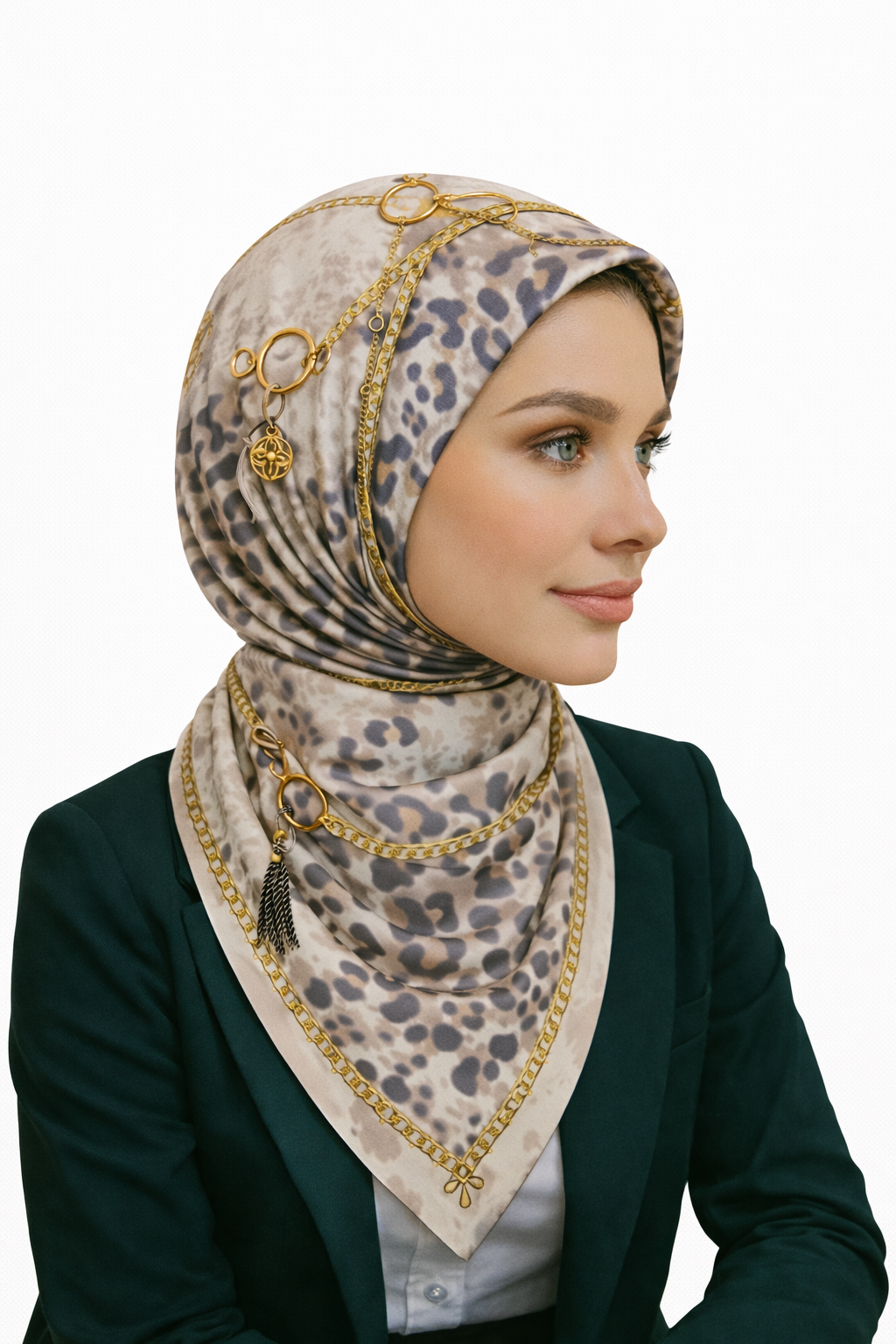 Geometrik Zincirli İpek Eşarp Giovanni Boulera 4301265 65 cm x 65 cm