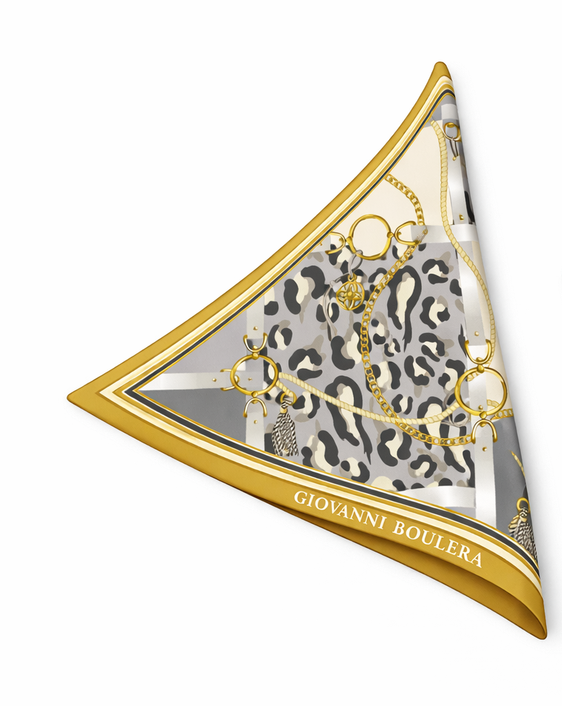 Geometrik Zincirli İpek Eşarp Giovanni Boulera 4301265 65 cm x 65 cm