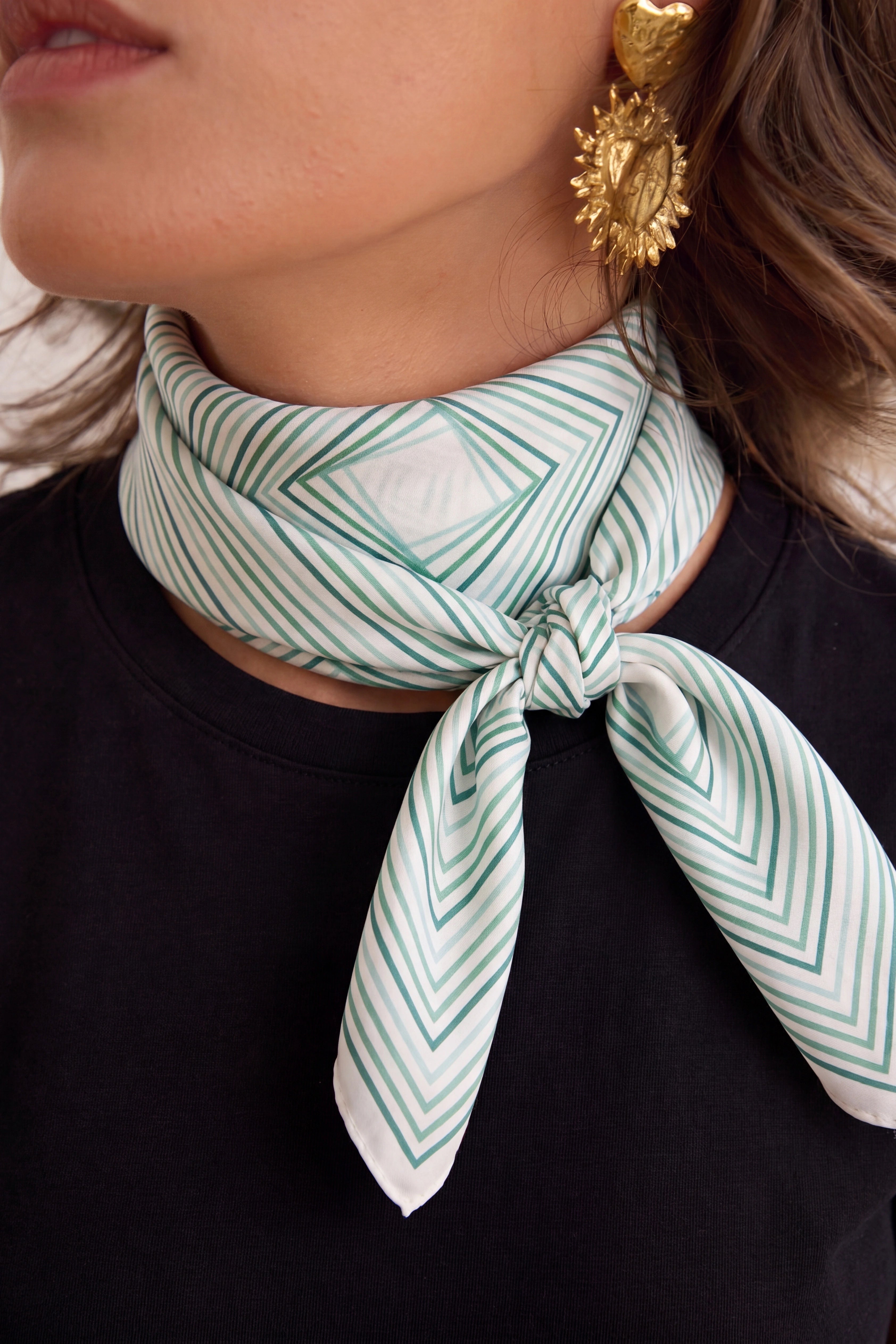 Square Patterned, Silk Scarf Foulard Giovanni Boulera 4107050 50cmx50cm