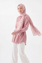 Pink Patterned Silk Shawl Giovanni Boulera 43060200 200cmx65cm