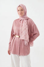 Pink Patterned Silk Shawl Giovanni Boulera 43060200 200cmx65cm