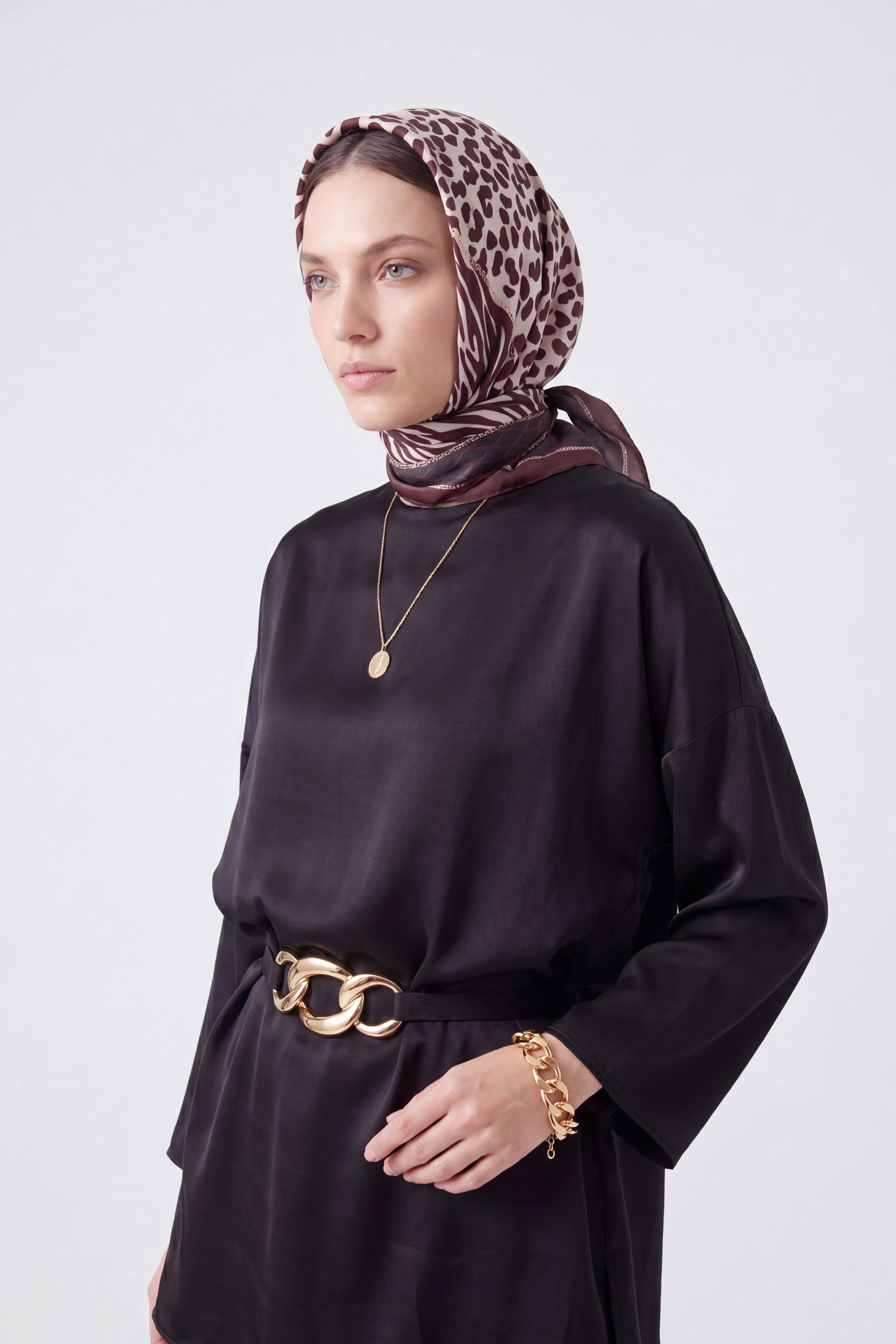 Coffee leopard print 5101490 90cmx90cm