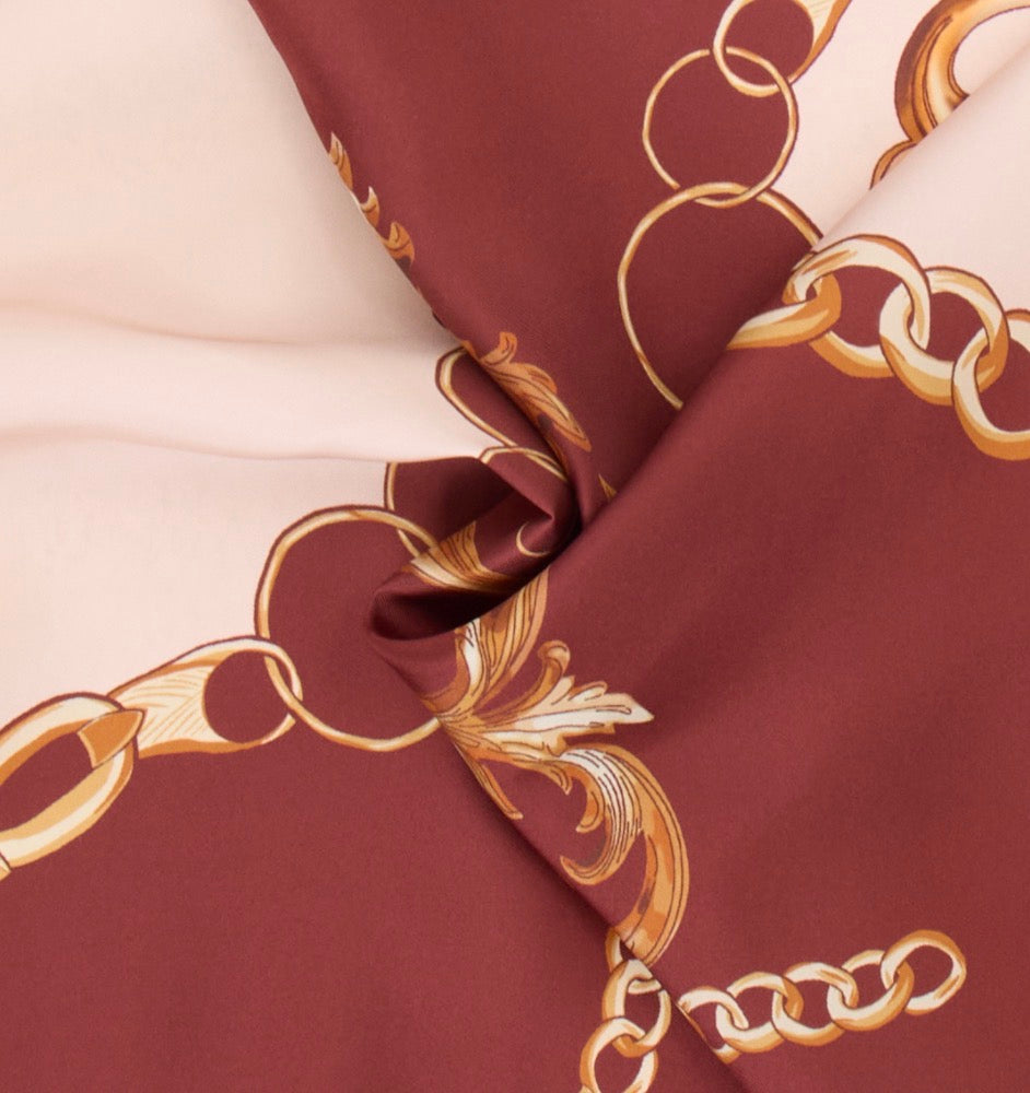 Red chain pattern 5101790 90cmx90cm