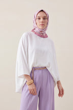 Lilac, Floral Silk Scarf Giovanni Boulera 4206690 90 cm x 90 cm