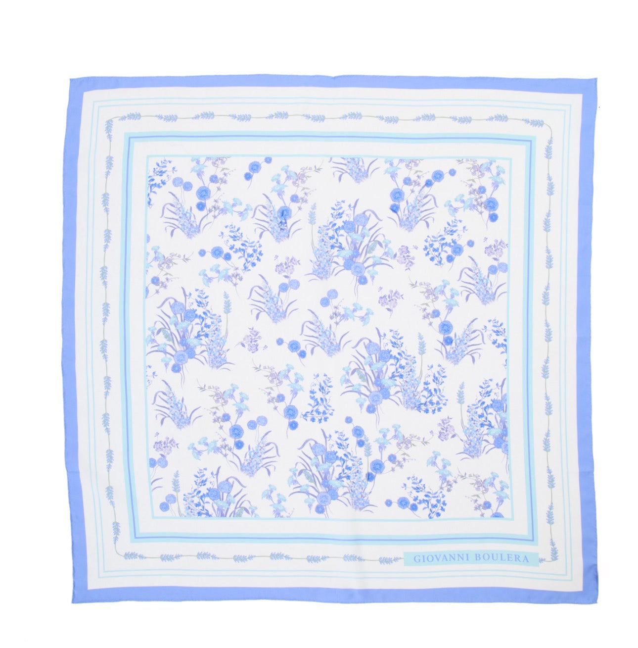Floral Patterned Silk Scarf Giovanni Boulera 4206590 90 cm x 90 cm