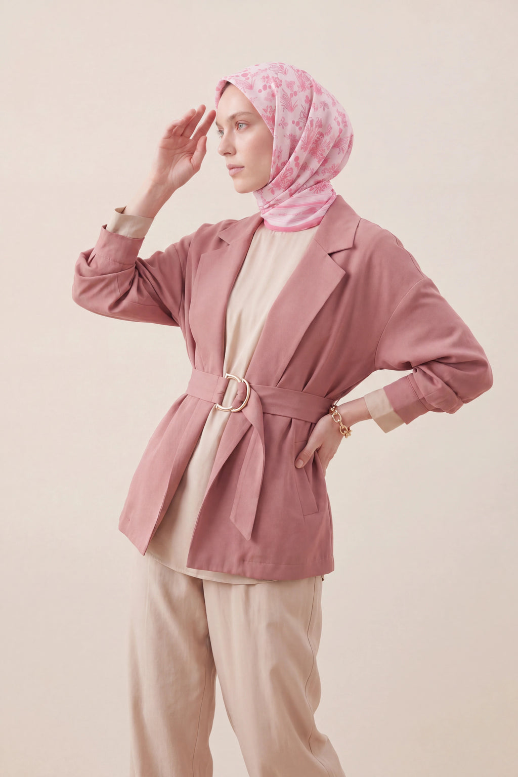 Pink Floral Silk Scarf Giovanni Boulera 4206790 90cmx90cm