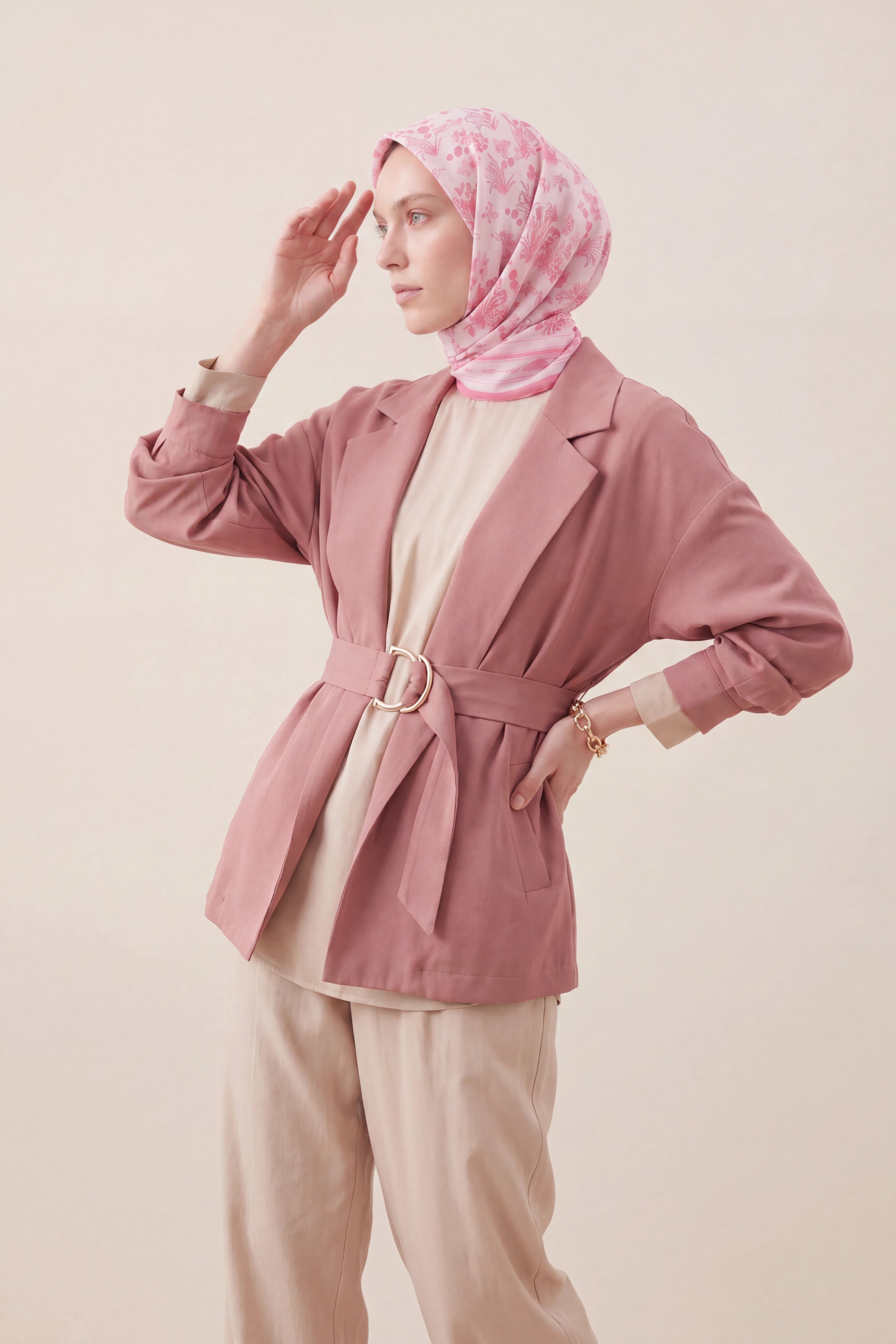 Pink Floral Silk Scarf Giovanni Boulera 4206790 90cmx90cm