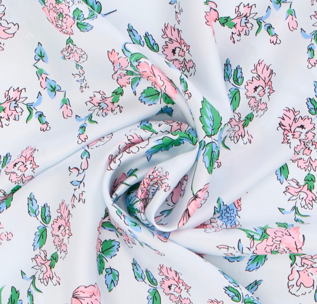 Pink Floral Silk Scarf Giovanni Boulera 4206490 90cmx90cm