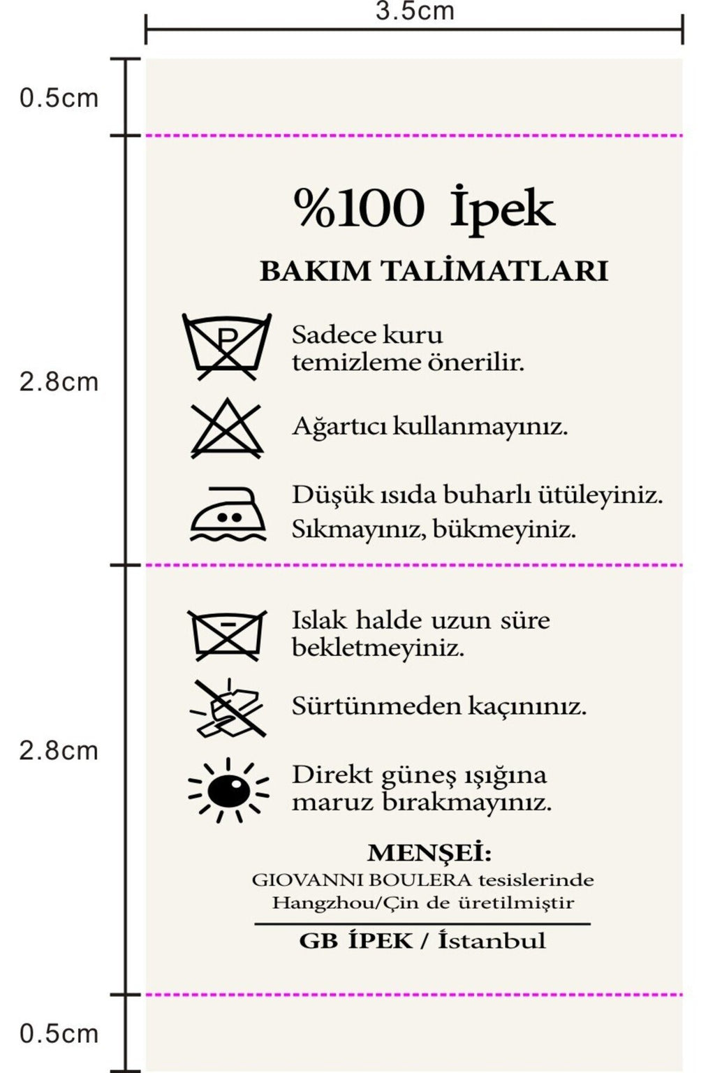 Üretimi, ipeğin doğduğu yer olarak kabul edilen Guangzhou / Çin’de, Giovanni Boulera’ya ait özel tesislerde gerçekleştirilmiştir.Marka çift taraflı kullanıma uygun olacak şekilde yüksek çözünürlüklü dijital baskı teknolojisi ile üretilmiştir.
Kenarları tamamen el işçiliğiyle kıvrılmış, geleneksel süper el dikişi tekniği ile tek tek elde dikilmiştir.16 momme %100 Mulberry Twill ipek kalitesinde üretilen bu eşarp; yumuşak dokusu, doğal parlaklığı ve akışkan yapısıyla lüks ipek deneyimini en üst seviyede sunar