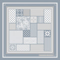 Grey Patchwork Silk Scarf Giovanni Boulera 4301365 65 cm x 65 cm