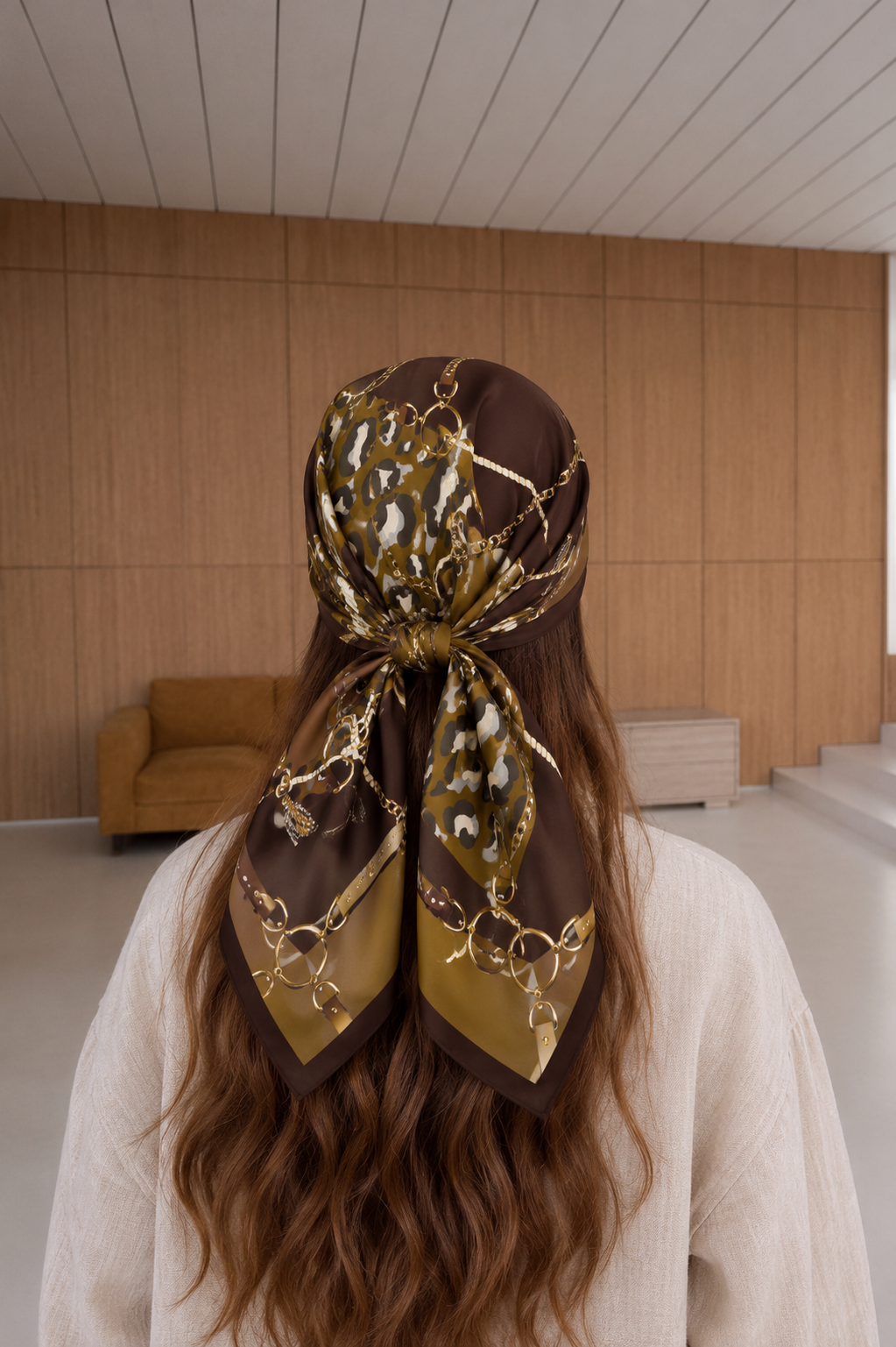 Leopard Print Silk Scarf Giovanni Boulera 4301565 65cmx65cm