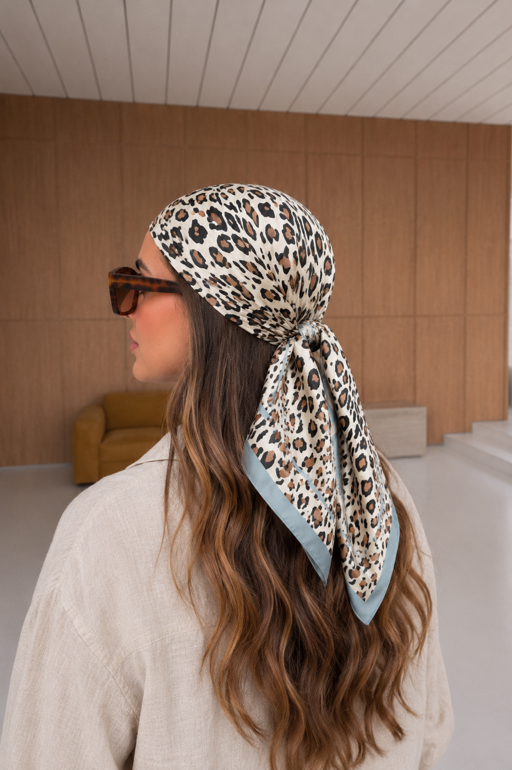 Leopard Print Silk Scarf Giovanni Boulera 4301865 65cmx65cm