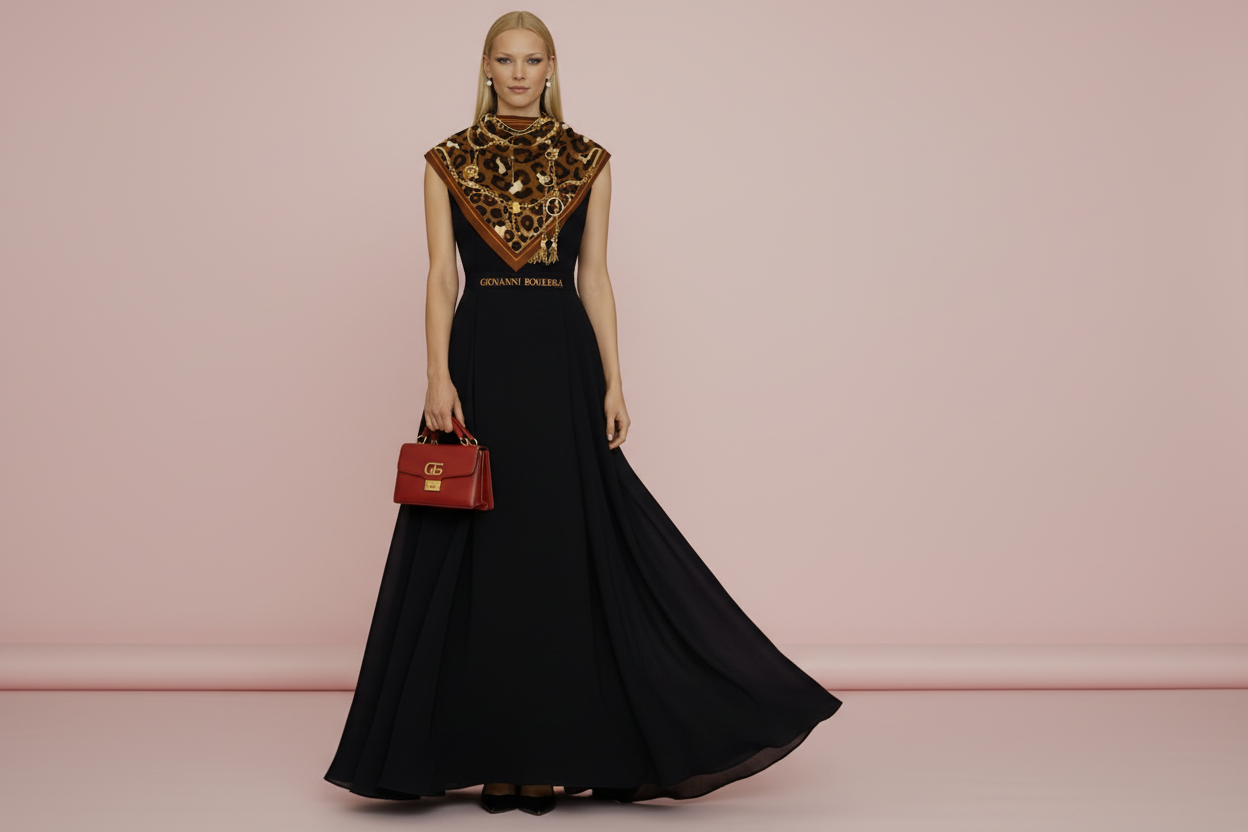 Giovanni Boulera estetiğini yansıtan bu seçkin tasarım, dört mevsim boyunca konforlu ve sofistike bir kullanım sunarak stilinizi zarif bir dokunuşla tamamlar.; Üretimi, ipeğin doğduğu yer olarak kabul edilen Guangzhou / Çin’de, Giovanni Boulera’ya ait özel tesislerde gerçekleştirilmiştir.; Marka kalite standartları doğrultusunda, çift taraflı kullanıma uygun olacak şekilde yüksek çözünürlüklü dijital baskı tekniğiyle üretilmiştir.; Kenarları tamamen el işçiliğiyle kıvrılmış,süper dikiş dediğimiz teknikle 