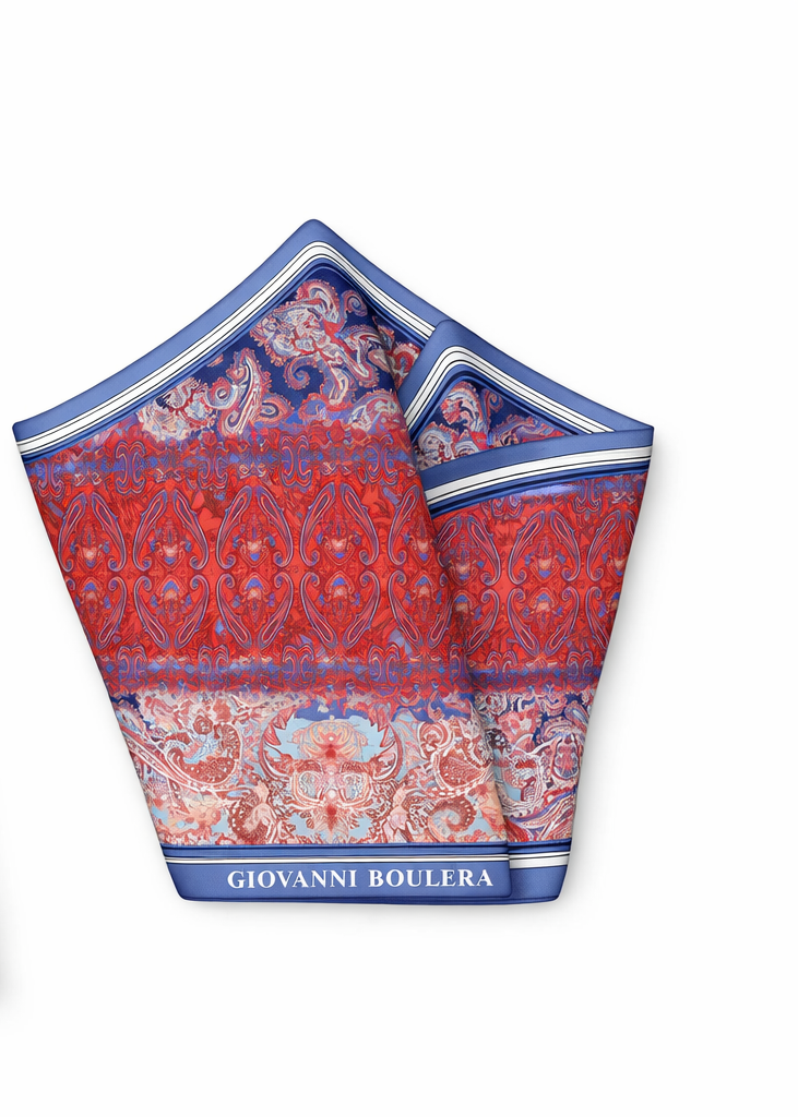  Üretimi, ipeğin doğduğu yer olarak kabul edilen Guangzhou / Çin’de, Giovanni Boulera’ya ait özel tesislerde gerçekleştirilmiştir.; Marka kalite standartları doğrultusunda, çift taraflı kullanıma uygun olacak şekilde yüksek çözünürlüklü dijital baskı tekniğiyle üretilmiştir.; Kenarları tamamen el işçiliğiyle kıvrılmış,süper dikiş dediğimiz teknikle elde dikilerek kusursuz biçimde tamamlanmıştır.; %100 16 momme saf mulbery twill ipektir