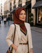 Premium tonlarıyla tasarlanan bu seçkin eşarp, etkileyici desenleri ve büyüleyici figürleriyle sofistike bir görünüm sunar. Güçlü renk geçişleri ve modern detaylarla zenginleştirilen tasarımı, stiline zarafet katmak isteyen kadınlar için benzersiz bir seçim oluşturur.

Yüksek kaliteli kumaşı sayesinde son derece yumuşak, hafif ve konforlu bir kullanım sağlayan bu özel aksesuar; günlük kombinlerden davet şıklığına kadar her stile kusursuz şekilde uyum sağlar. 90 cm x 90 cm