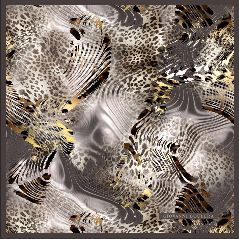 Leopar Desenli İpek Eşarp Giovanni Boulera 4300765 65 cm x 65 cm