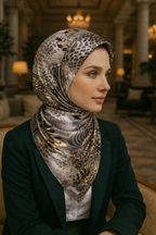 Leopar Desenli İpek Eşarp Giovanni Boulera 4300765 65 cm x 65 cm