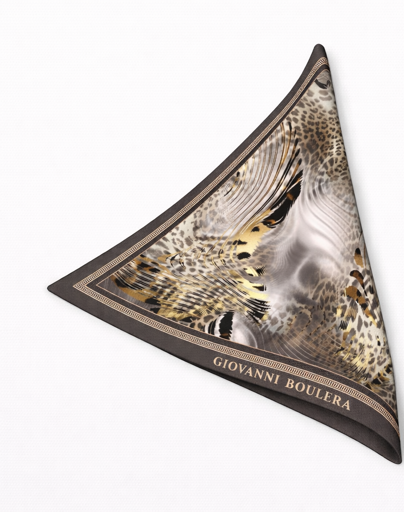 Leopar Desenli İpek Eşarp Giovanni Boulera 4300765 65 cm x 65 cm