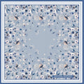 Blue Floral Silk Scarf Giovanni Boulera 4302265 65cmx65cm
