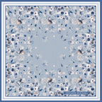 Mavi Çiçek Desenli İpek Eşarp Giovanni Boulera 4302265 65cmx65cm