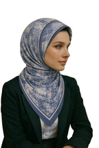 Mavi Pastel Dokulu İpek Eşarp Giovanni Boulera 4301965 65cmx65cm