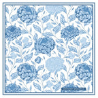 Mavi Gül Desenli İpek Eşarp Giovanni Boulera 4302565 65cmx65cm