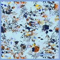 Blue and Yellow Mulberry Twill Silk Scarf Giovanni Boulera 4302665 65cmx65cm